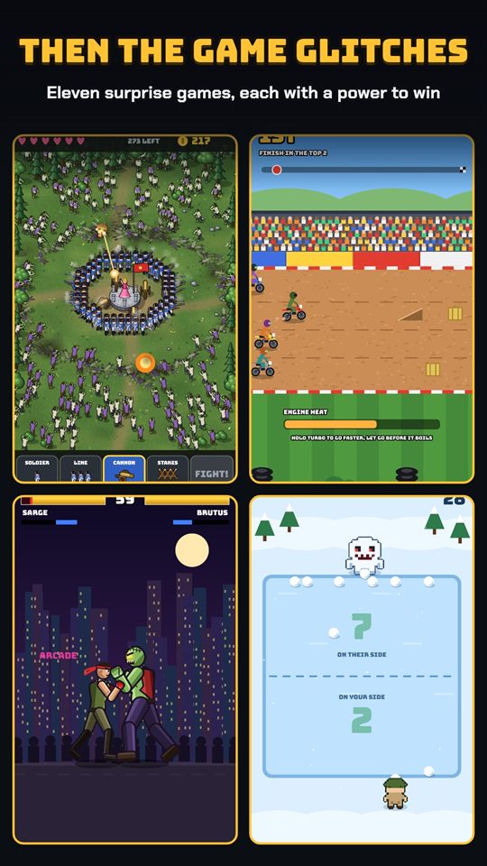 Four of the surprise mini-games the game glitches into
